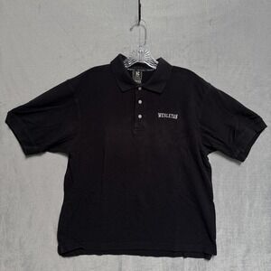 Gear For Sports Polo Shirt Mens Small Black Wesleyan Big‎ Cotton College